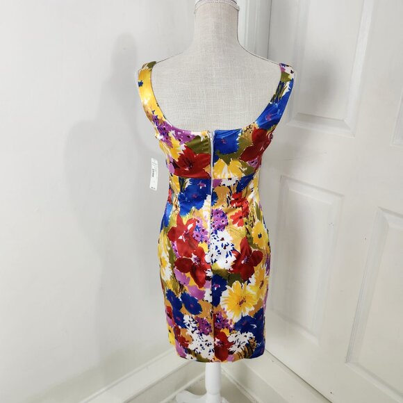 Bisou Bisou Dress Womens 4 Floral Layered Pleats Resortwear Party Wedding Guest - Picture 5 of 15